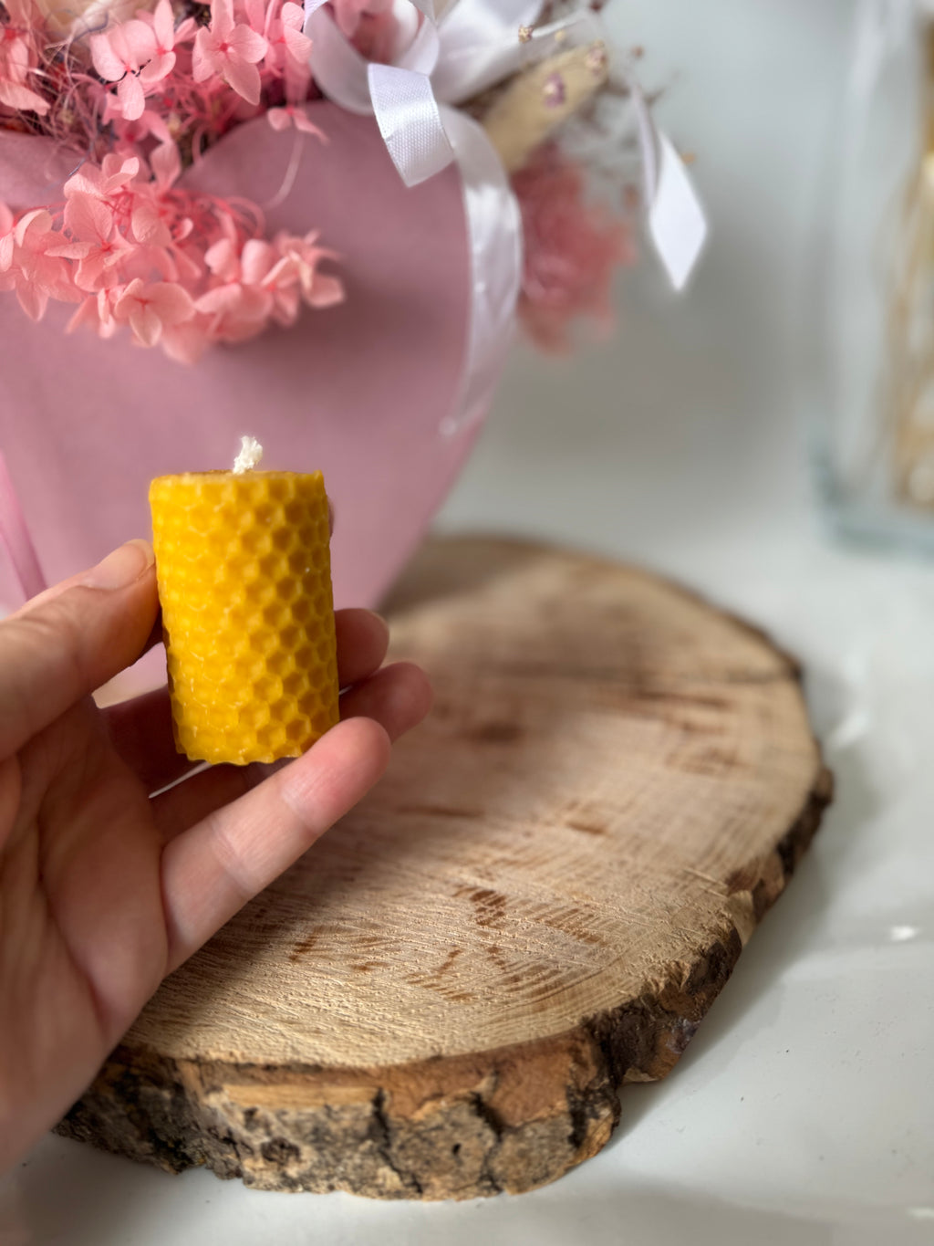 Natural beeswax twist candle